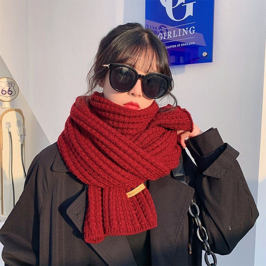 Muffler Men Wool - Thick Cable Knit Warm Cashmere Scarf