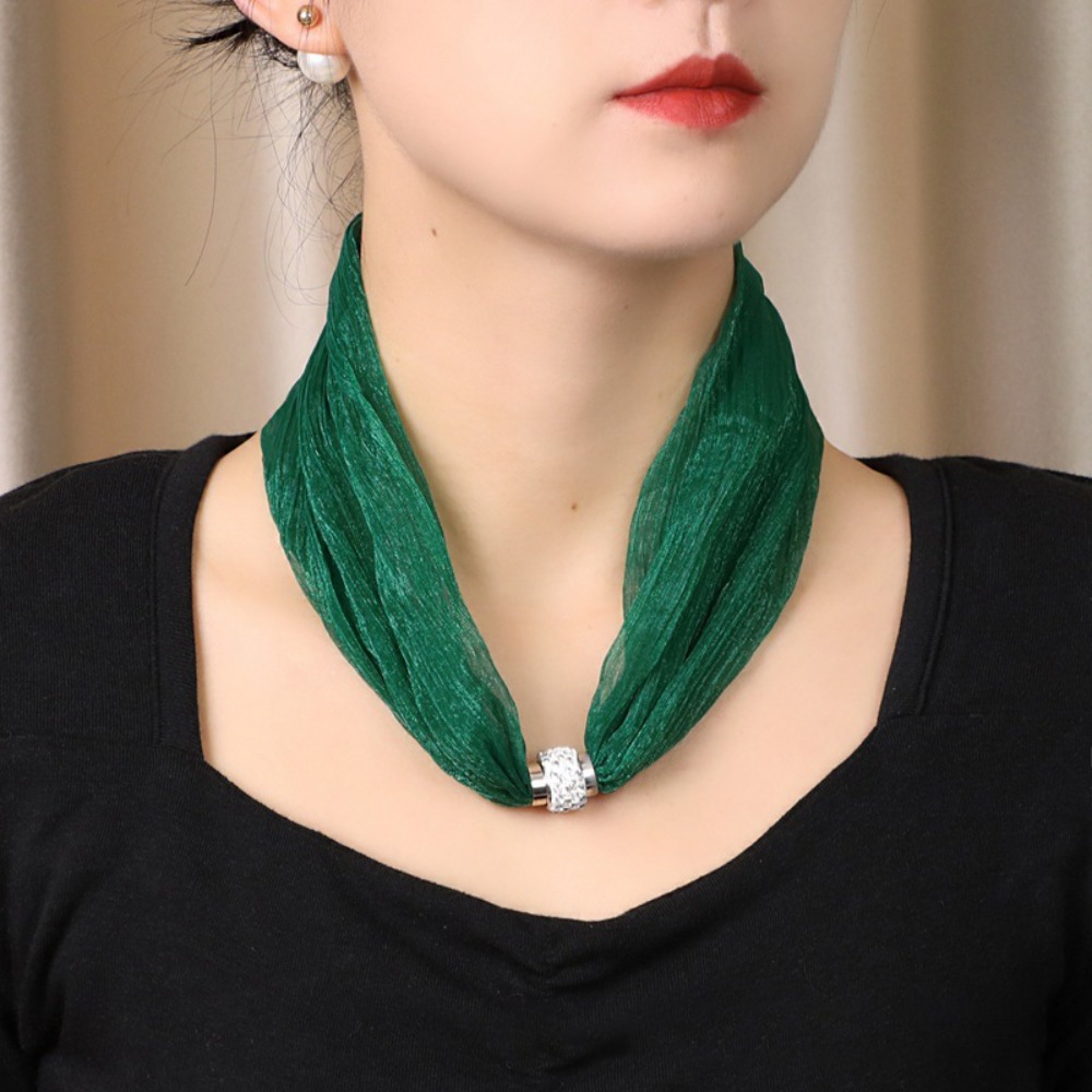 Ascot Neck Scarf - Luxury Magnetic Buckle Women Scarf Solid