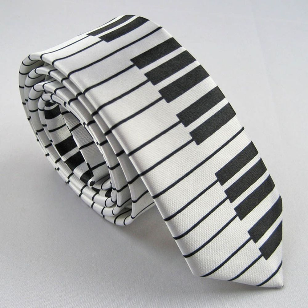 Skinny Tie Men - Skinny Piano Black & White Men