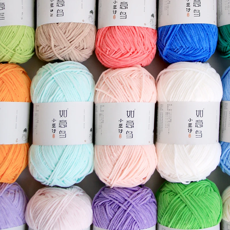 Woven Scarf Blanket - 50g/Roll 3mm Thin Chenille Yarn Hand-Woven