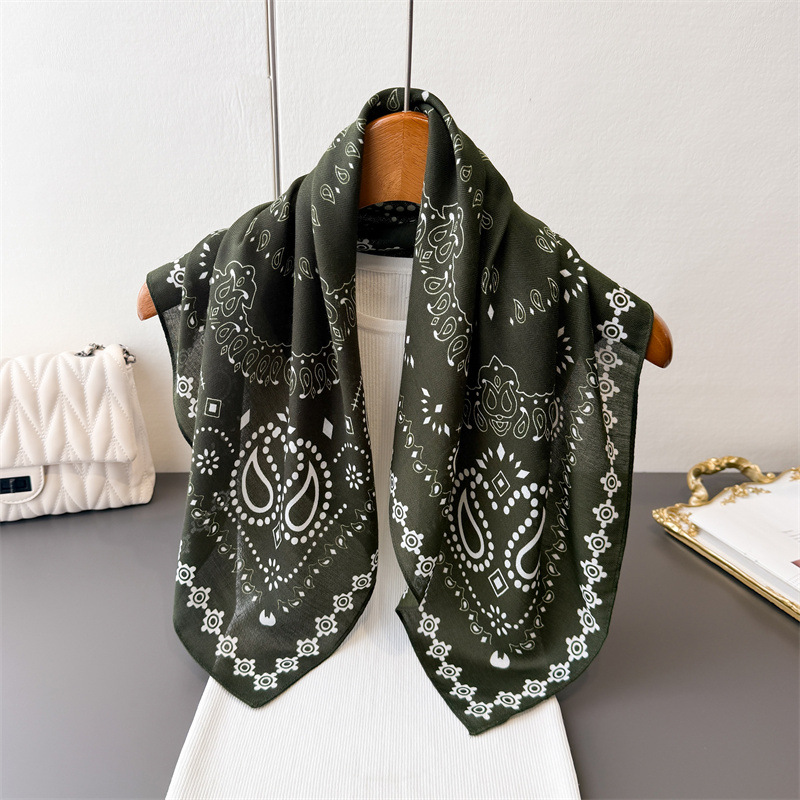 Pure Cotton Women Scarf Square - Bandana Cotton 评论和价格