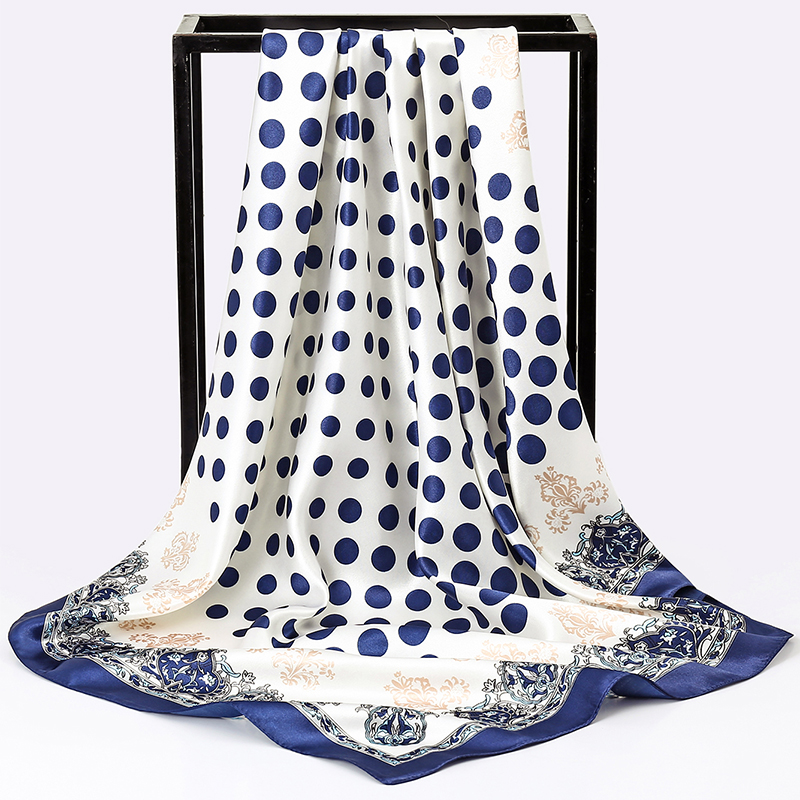 90cm Simulated Silk Square Sca - Ascot Neck Scarf 评论和价格
