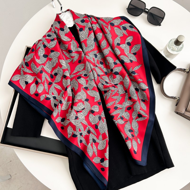 90cm Square Scarf High Quality - Scarf Silk Square 评论和价格