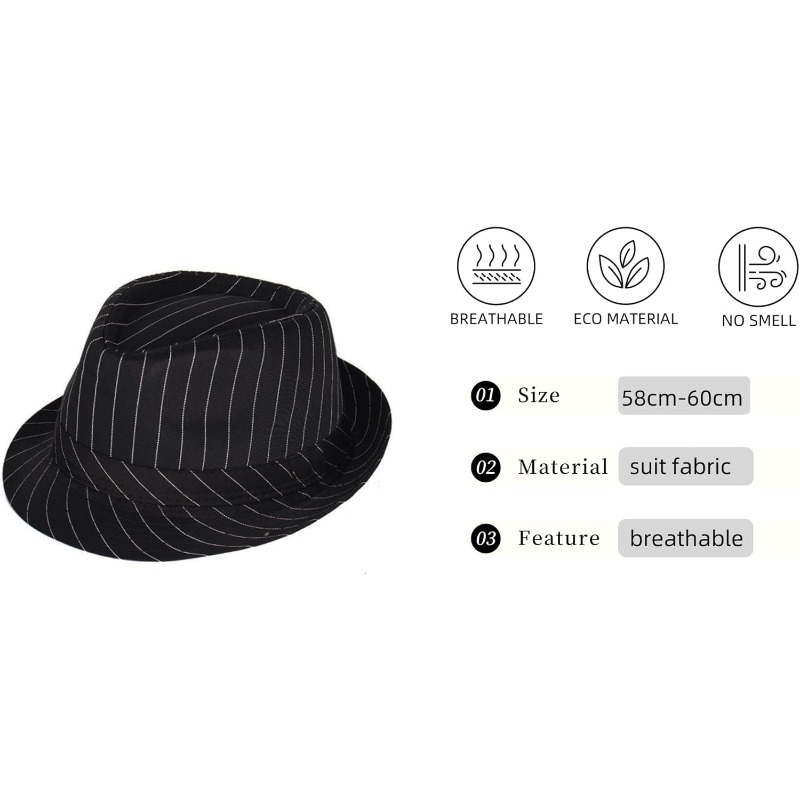 1920s Mens Costume Fedora Hat  - Bow Tie Pre Tied 评论和价格