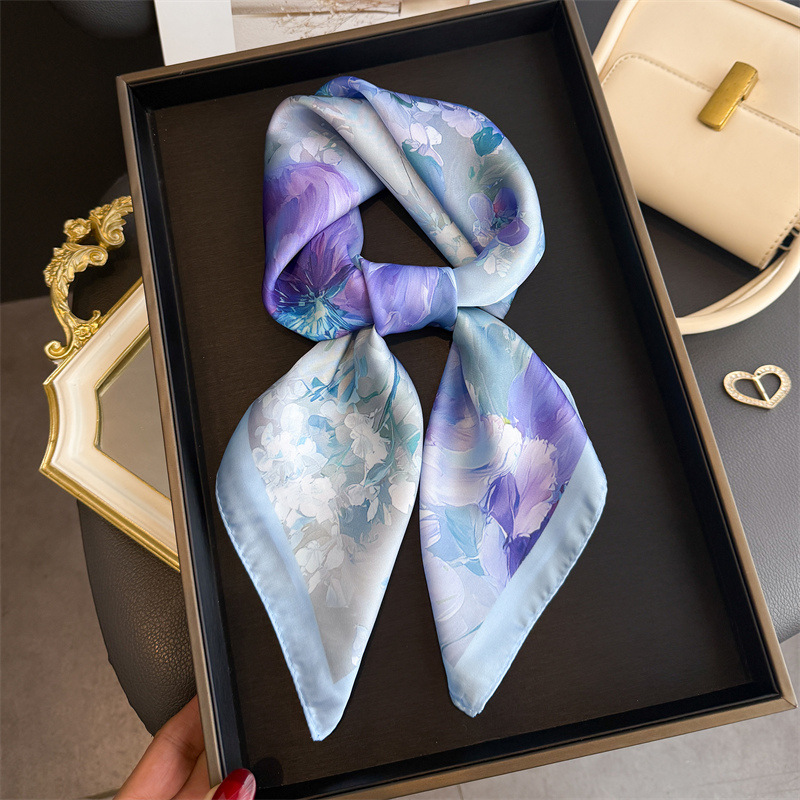2026 New Floral Print Silk Squ - Scarf Silk Square 评论和价格