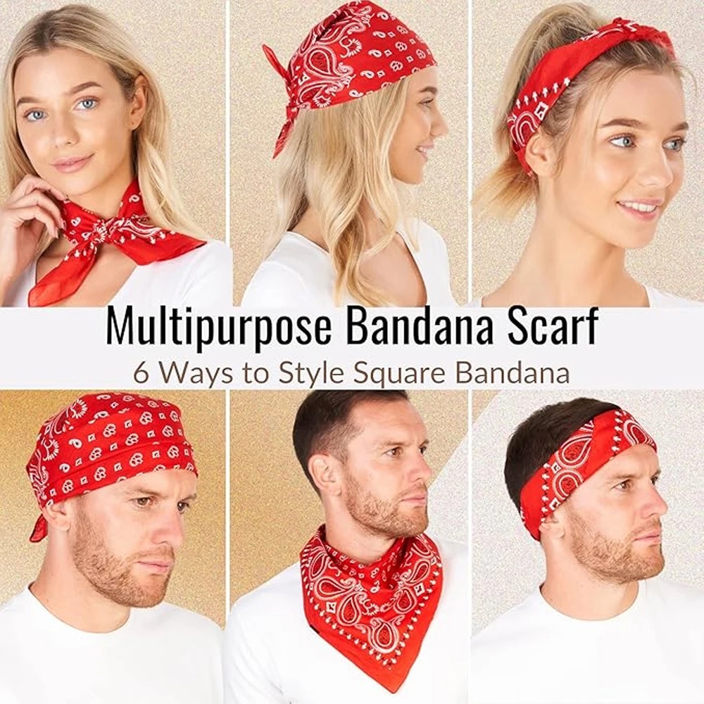 Unisex Men Women Bandana Hairb - Handkerchief Cotton Men 评论和价格