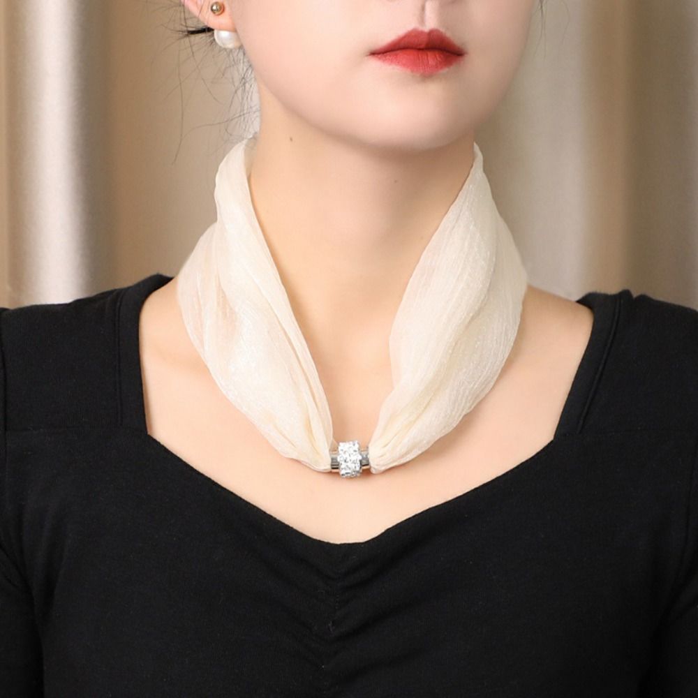 Luxury Magnetic Buckle Women S - Ascot Neck Scarf 评论和价格