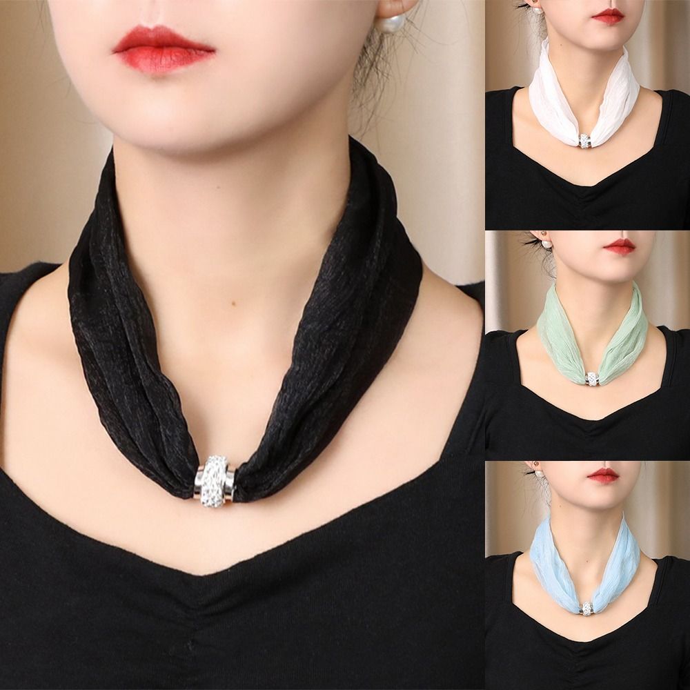 Luxury Magnetic Buckle Women S - Ascot Neck Scarf 评论和价格