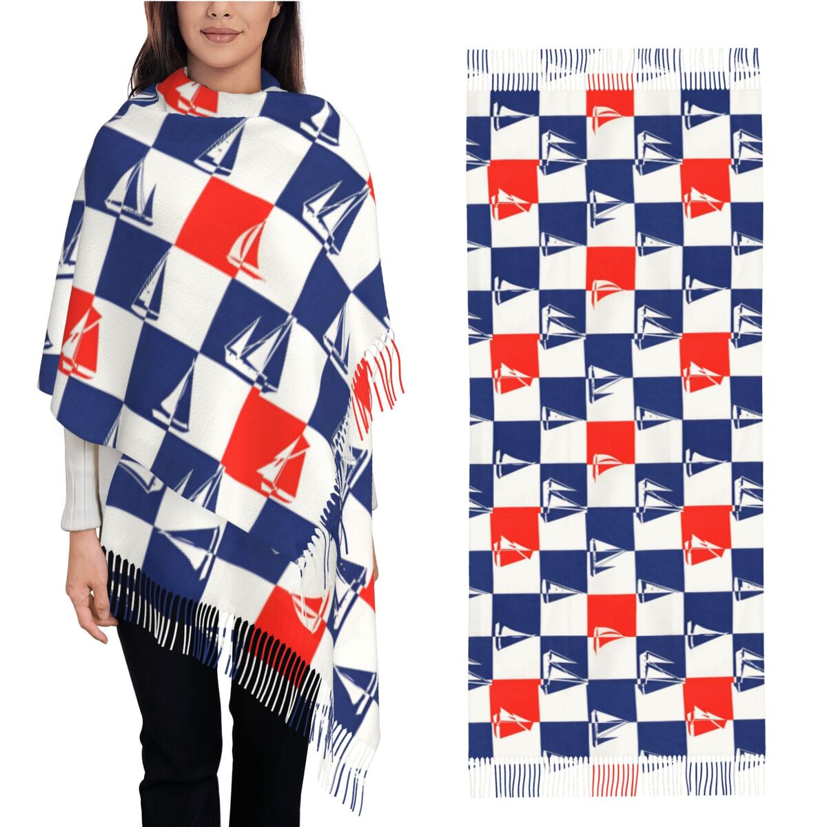 Sailing Ship Ocean Scarf Fall  - Pashmina Wrap Large 评论和价格