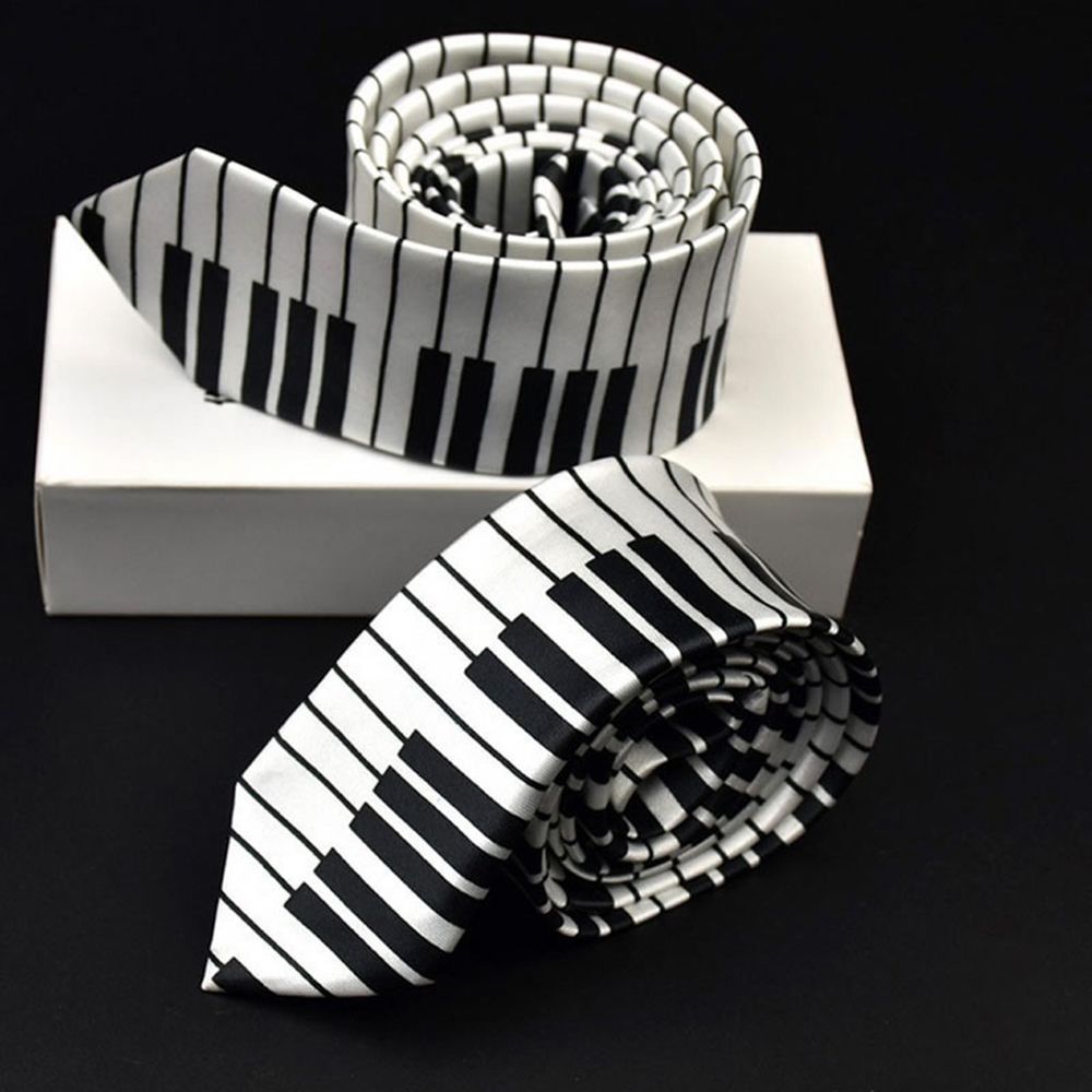 Skinny Piano Black & White Men - Skinny Tie Men 评论和价格