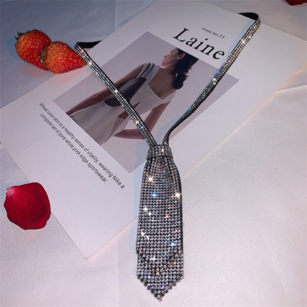 Shiny Rhinestone Double-layer  - Bow Tie Pre Tied 评论和价格