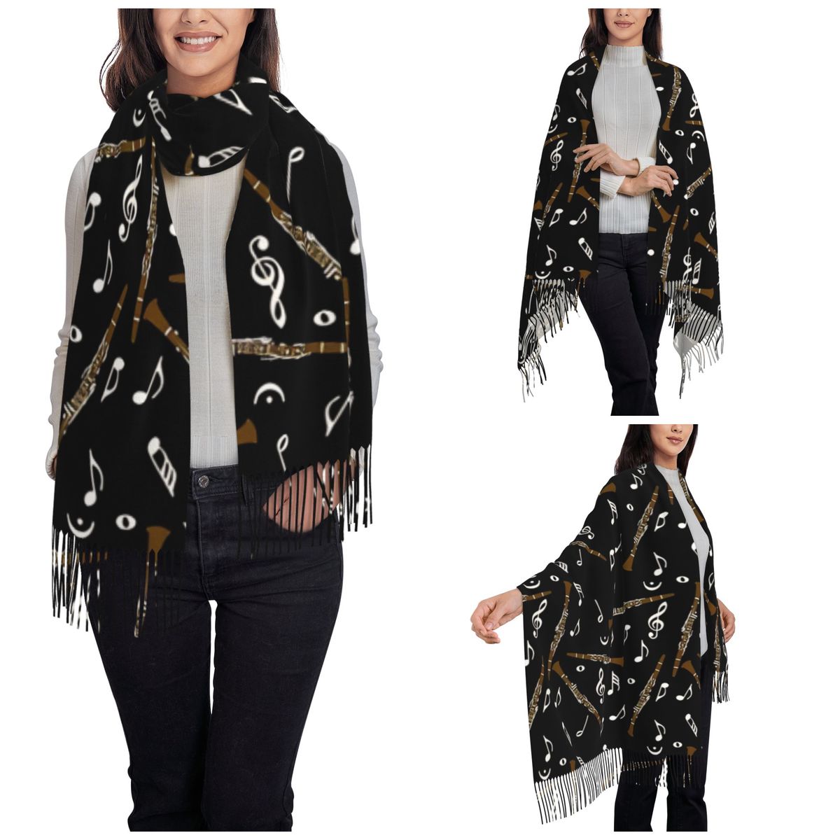 Womens Scarf with Tassel Clari - Pashmina Wrap Large 评论和价格