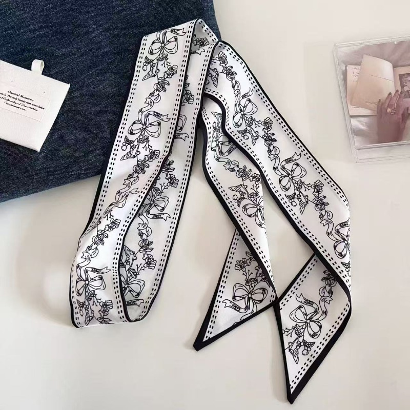 Black White Double Sided Paisl - Ascot Neck Scarf 评论和价格