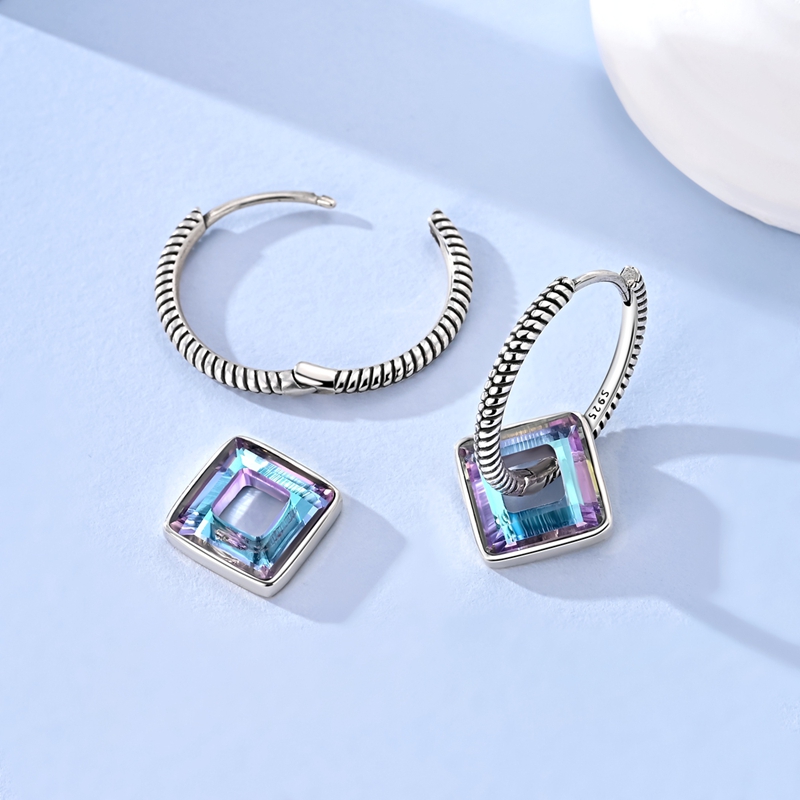 925 Sterling Silver Earrings S - Tie Clip Silver 评论和价格