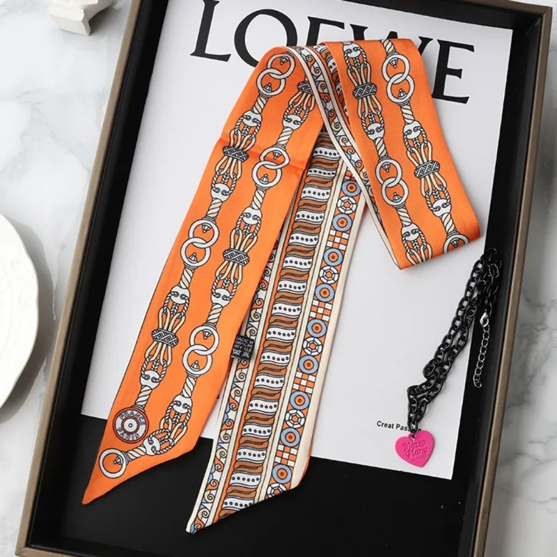 Fashion Skinny Silk Scarf for  - Ascot Neck Scarf 评论和价格