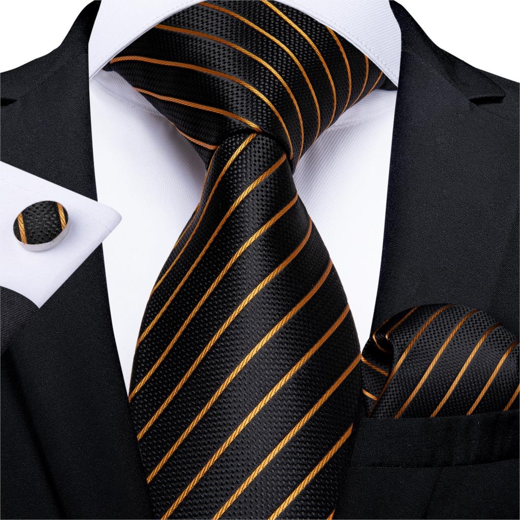DiBanGu Designer Mens Wedding  - Silk Tie Striped 评论和价格