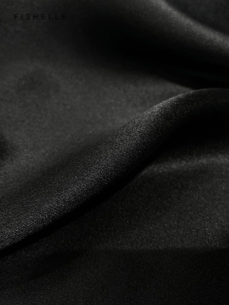 Solid color black pure silk sc - Silk Neck Scarf 评论和价格