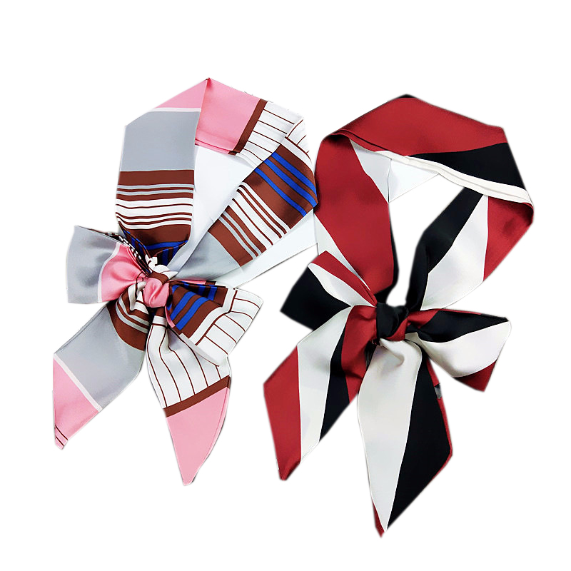 TOP Small Long Silk Neckerchie - Silk Tie Striped 评论和价格