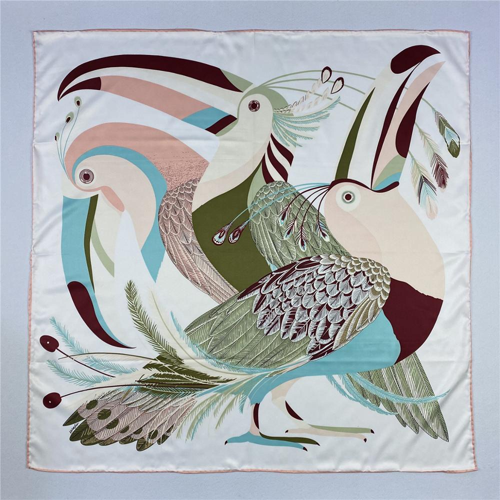 90cm Luxury Parrot Twill Silk  - Scarf Silk Square 评论和价格